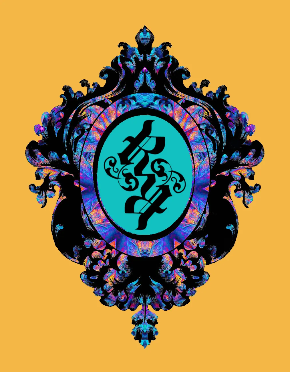 Radical Renaissance emblem in an ornate frame